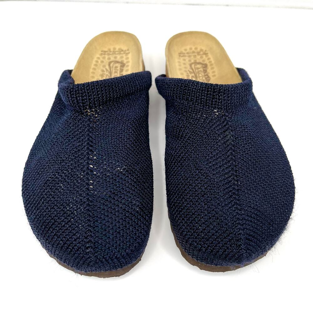 Arcopedico Navy Blue Knit Clogs EU 40 US 9 Comfort Arch Support Slip On Portugal